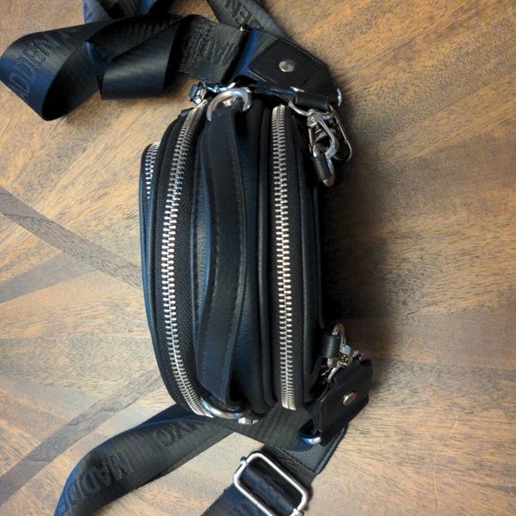 Madden NYC Black Mini Backpack Purse – Vegan Leather Logo Strap Crossbody - Picture 5 of 14